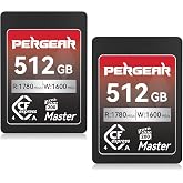 Pergear 512GB CFexpress 4.0 Type A Memory Card, 1780/1600 MB/s (2-Pack) | USB4.0(PCIe 4.0),Raw,8K 30P Record, for Photographers, Compatible for Sony Camera,ILME-FX3,ILME-FX6,ILME-FX30(Master Series)