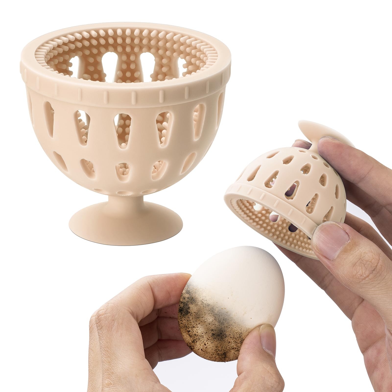 Fresh Egg Brush Cleaner Scrubber Silicone Chicken Egg Washer for
