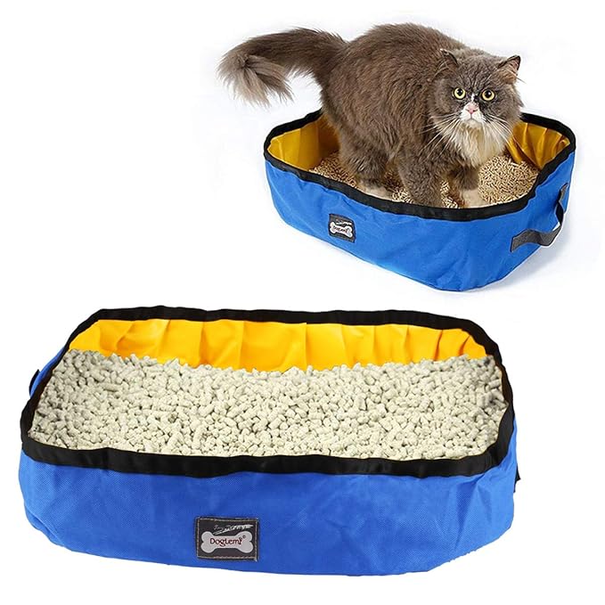 RCruningEU Cat Litter Tray Foldable Cat Litter Box Waterproof For