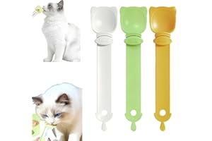 RJDJDLXM 3Pcs Cat Strip Feeder, Strip Squeeze, Treat Spoon, Ear Shape Food Can Spoon, Lickable Wet Cat Liquid Snack Dispenser