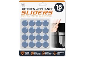LINDA'S ESSENTIALS Appliance Sliders for Kitchen Appliances (16 Pack) - Self Adhesive Small Appliance Slider for Kitchen Use, Small Furniture Sliders, Effortlessly Moves Your Coffee Makers, Blenders, Air Fryers & More