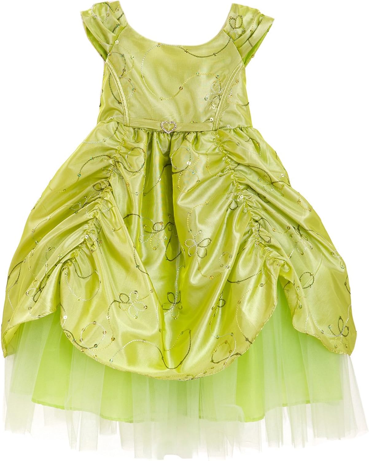Lime Green Baby Girls Sequin Embroidered Dress with Hair