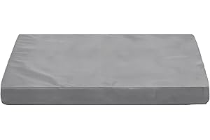 Dalema Dog Bed Cover,Waterproof Tough Plastic DIY Pet Bed Cover,Non Stick Hair Easy to Clean Rectangular Fillable Dog Bed Covers with Zipper(Light Grey,47" L x 29" W x 4" Th,Cover Only)