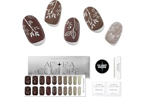 Adora Couture Semi Cured Gel Nail Strips Fall |20pcs Western Aztec Floral Cardigan Glaze Nail Strips | Gel Nail Stickers with UV Light Required (Boho)