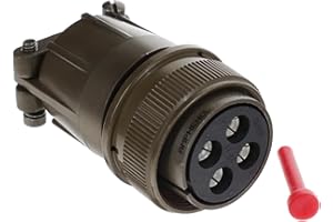 AMPHENOL MS3106E22-22S - Circular Connector, MIL-DTL-5015 Series, Straight Plug, 4 Contacts, Solder Socket, Threaded, 22-22