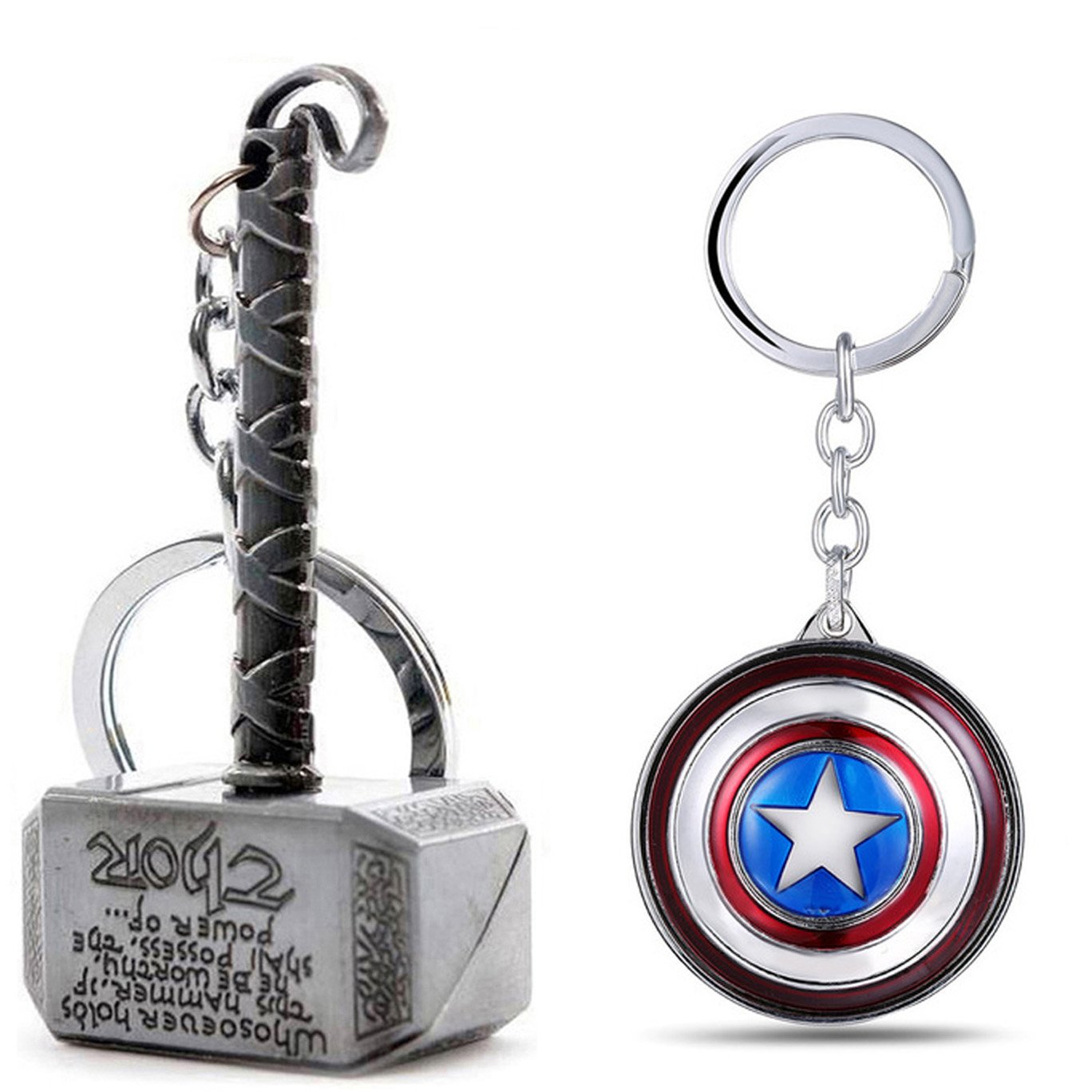 Ensure Sales Marvel Avengers Thor Captain America Silver And Golden Key Chains And Key Rings Combo Pack Of 2 Amazon In Bags Wallets Luggage