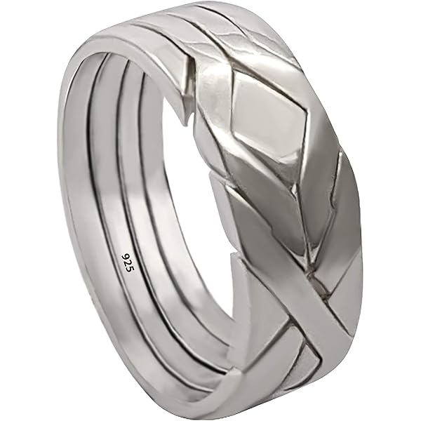 OFLIUM 6-Band Turkish Puzzle Ring - Loopy Six Design 925 Sterling Silver, Handmade Interlocking Knot Ring, Size 9.5 - View #3