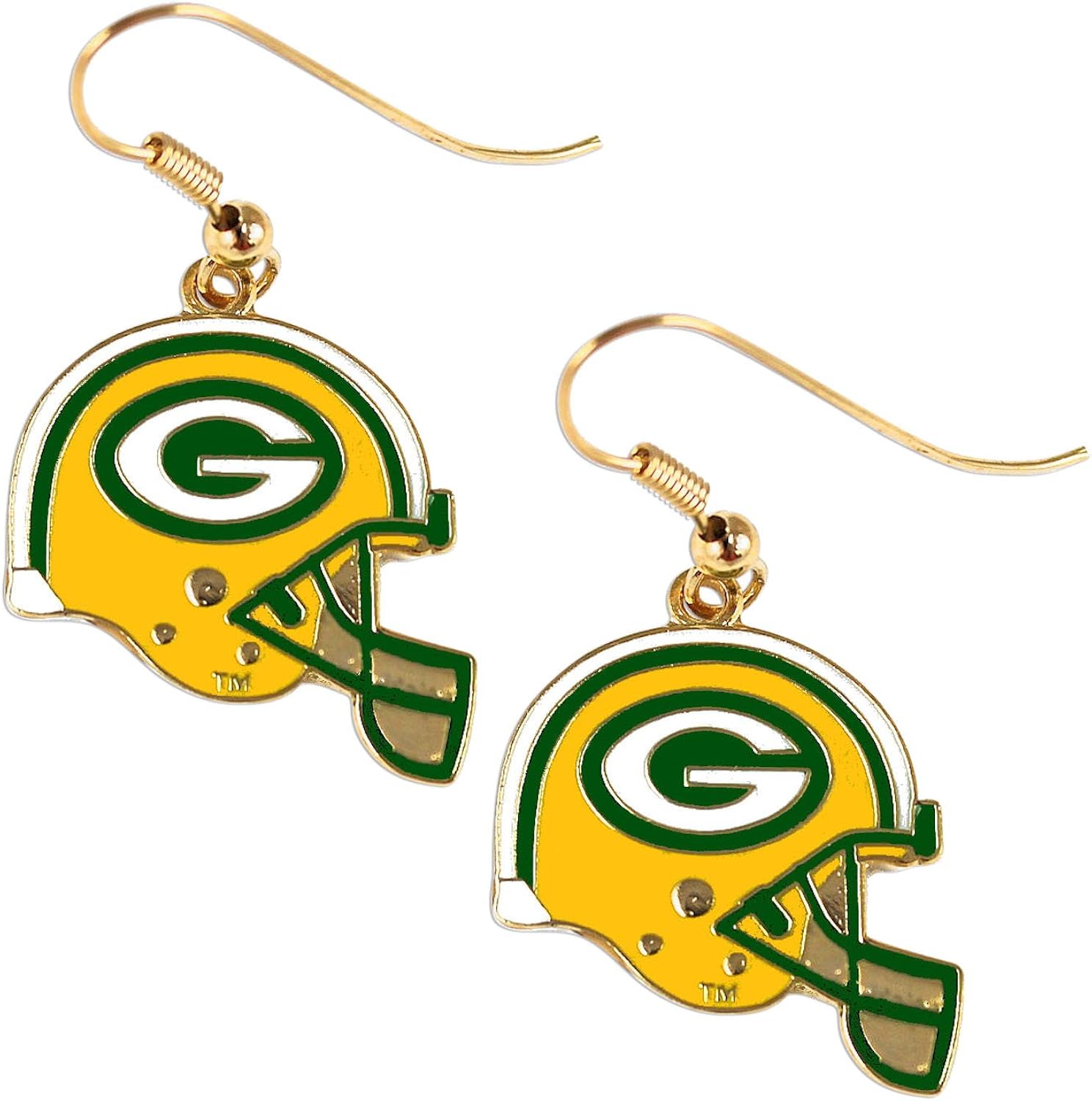 Amazon Com Sports Team Green Bay Packers J Hook Dangle Logo Earring Multicolor Sports Fan Earrings Clothing