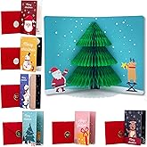 EMPCYDIA Pop Up Christmas Cards with Envelopes Sealing Stickers, Sets of 6 Fun 3D Honeycomb Xmas Cards, Cute Merry Christmas Card Holiday Greeting Gift for Kids Children Friends