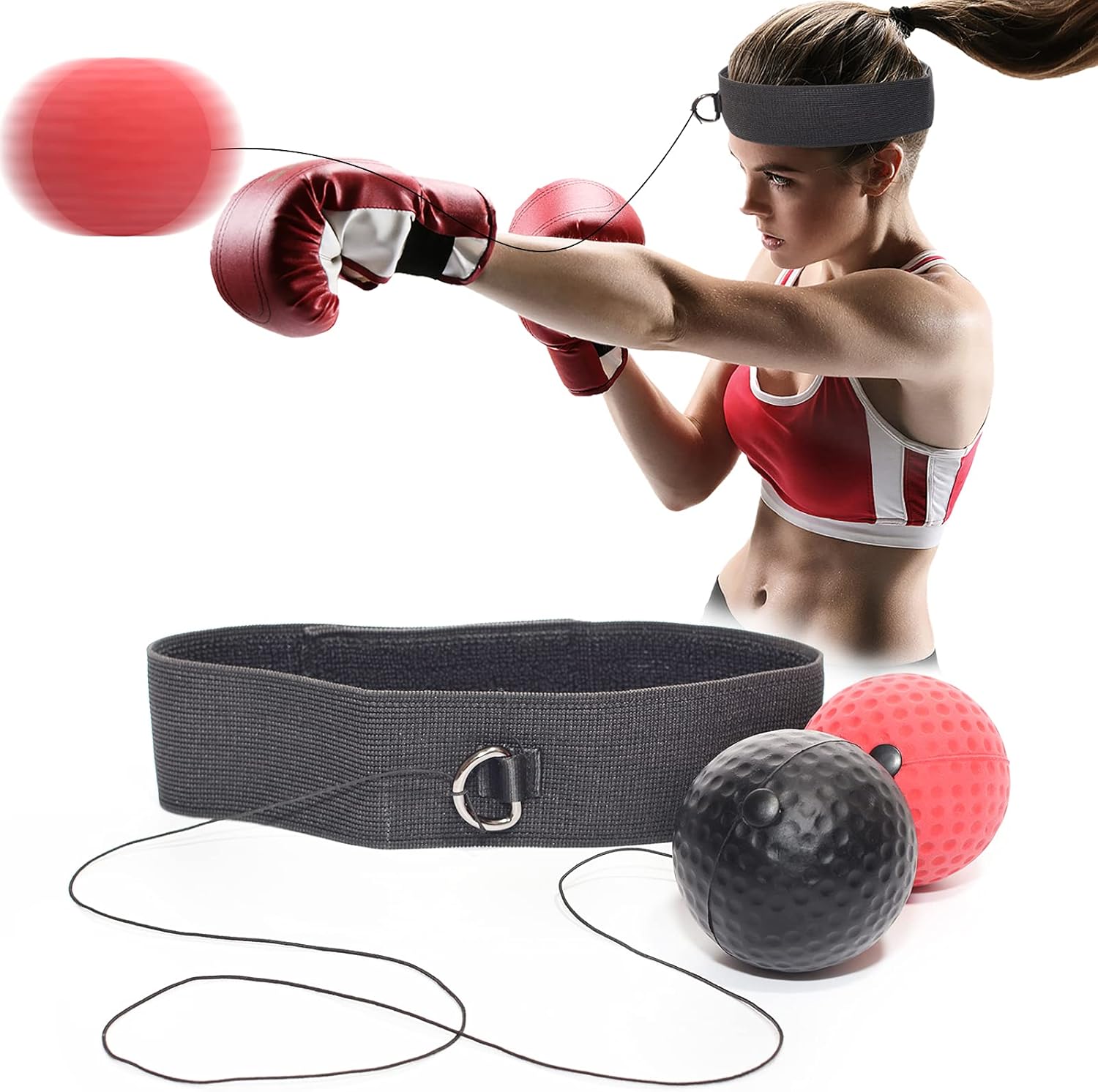 TIANFUN Boxing Reflex Ball, 2 Difficulty Levels Boxing Balls with Headband, Perfect for Reaction, Agility, Punching Speed, Hand Eye Coordination Training, Pressure Release : Sports & Outdoors