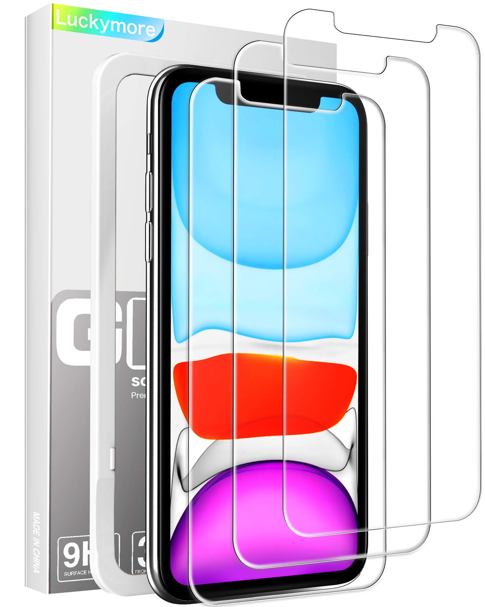 Mua Luckymore Compatible with iPhone XR Screen Protector, iPhone 11 Screen Protector, Tempered