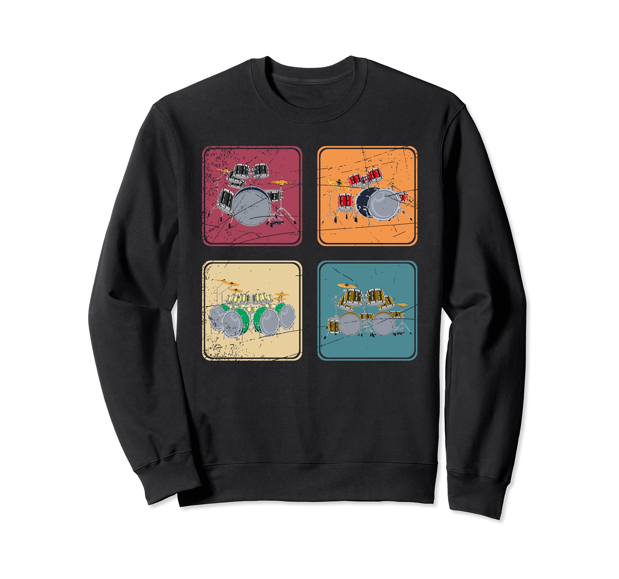 Drum Set Drums Player Percussion Music Drummer Pop Art Drums Sweatshirt