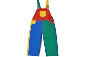 Little Girl Denim Overalls Color Block Sleeveless Adjustable Straps Jumpsuit Kid Bib Overalls 2-5 Years