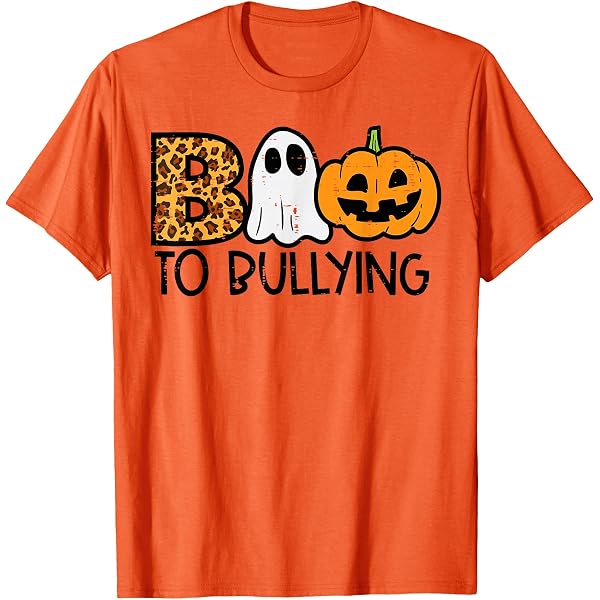 T-shirt Anti-harcèlement Unisexe - Message 'Say No To Bullying' En Orange - Pour Promouvoir La Gentillesse Et Le Respect - 3