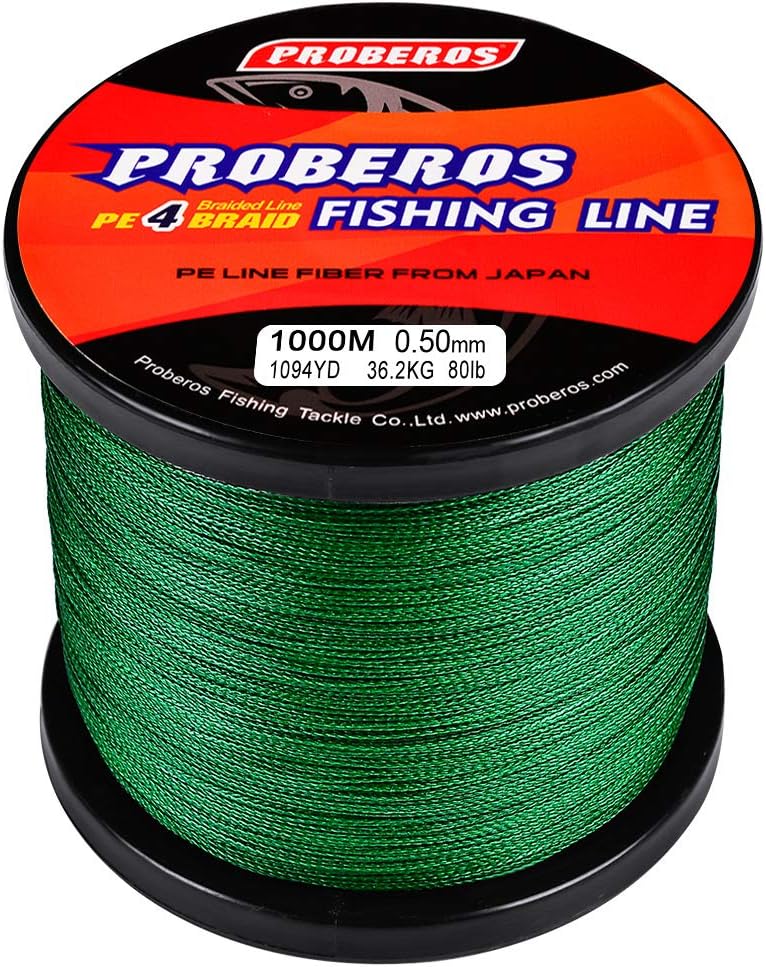 Braided Fishing Line 4 Strands Stronger Multifilament PE Braid Wire for Saltwater 6LB-100LB 110yards 328yards 547yards Super Strong Superline