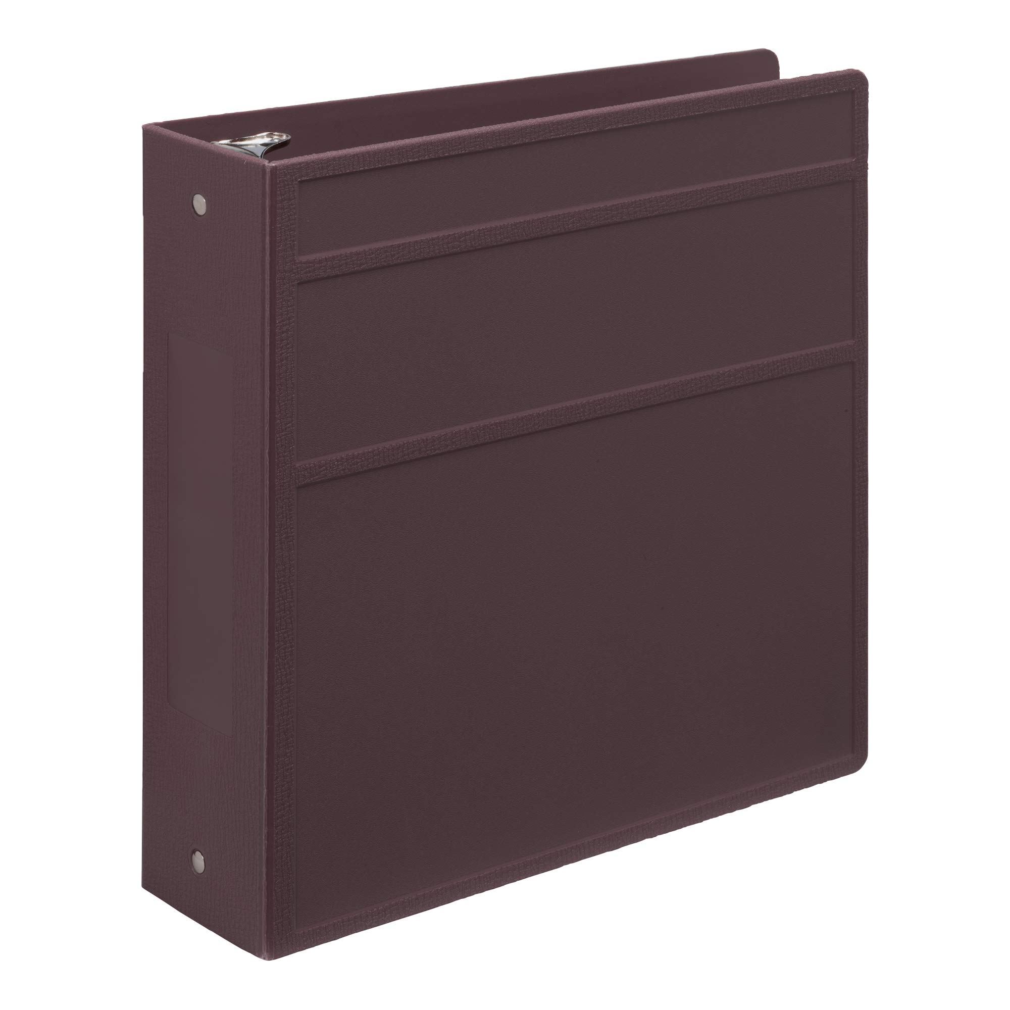 Carstens 3-Inch Heavy Duty 3-Ring Binder - Side Opening, Plum, Durable Plastic, Precision No-Gap Rings, Waterproof Cover, No Pockets, Holds 400 US Letter Sheets, BPA-Free, Made in USA (1711-3R)
