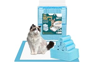 Ownpets Cate Litter Mats Small with 6-Layer Leak-Proof Design, 13X17.7''Disposable Mat for Easy Cleanup, Super Absorbent, Rep
