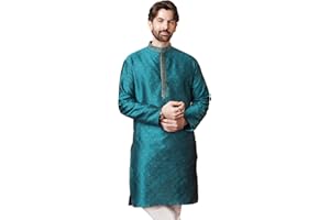 Sojanya (Since 1958 Men'S Silk Blend Gold Kurta And Off White Churidar Pyjama Set