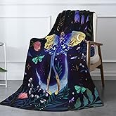 Moon Moth Throw Blanket Soft Cozy Lightweight Blanket for Couch, Bed, Sofa - Moth Pattern Decorative Plush Flannel Blanket for Women, Men, Kids 50"x40"