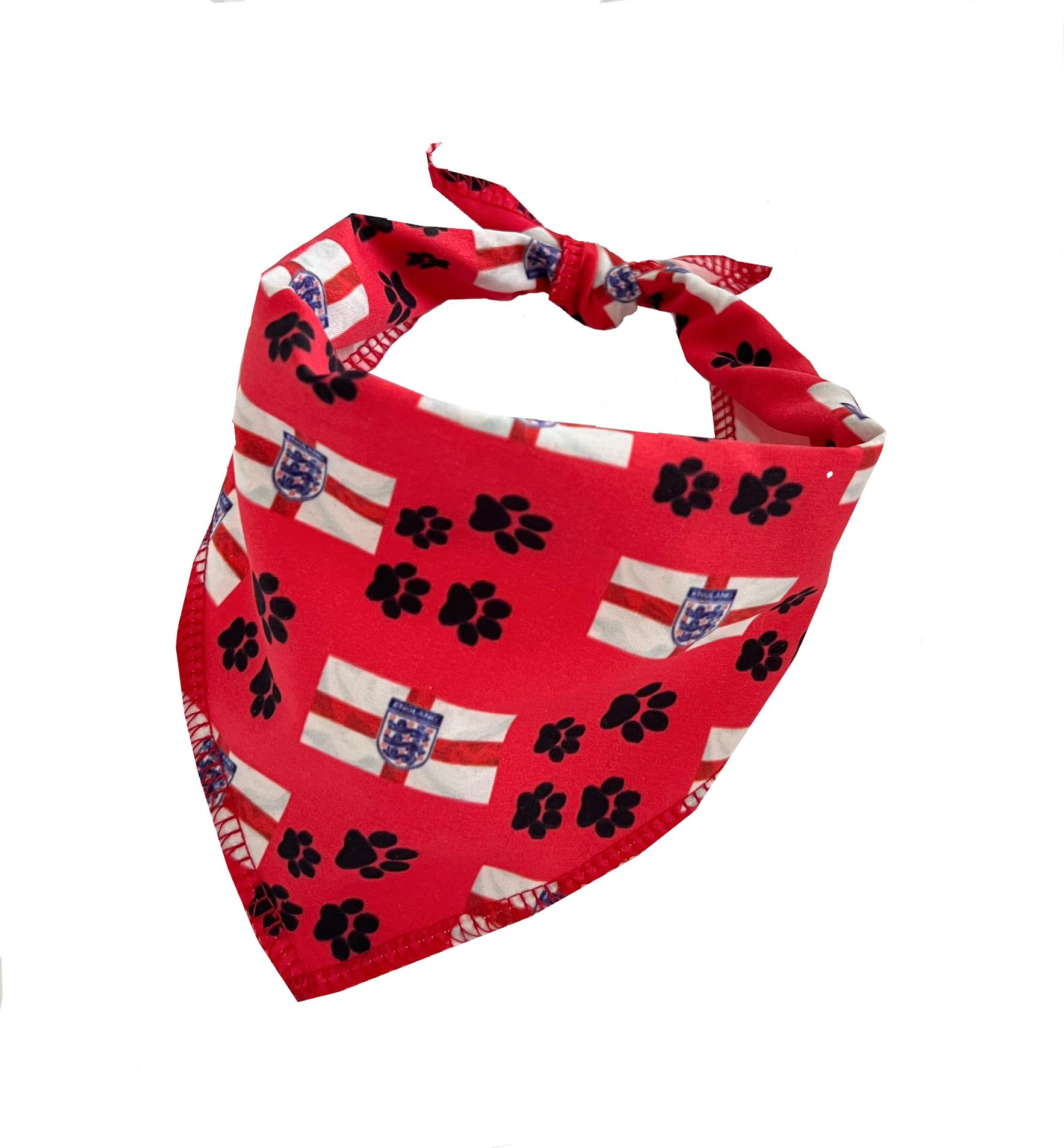 New Dogs Bandana Football Flag Paws Euro Paws Adjustable Triangle Dog Scarf RED ACCESSORY UK (Scarf Red flag Medium)