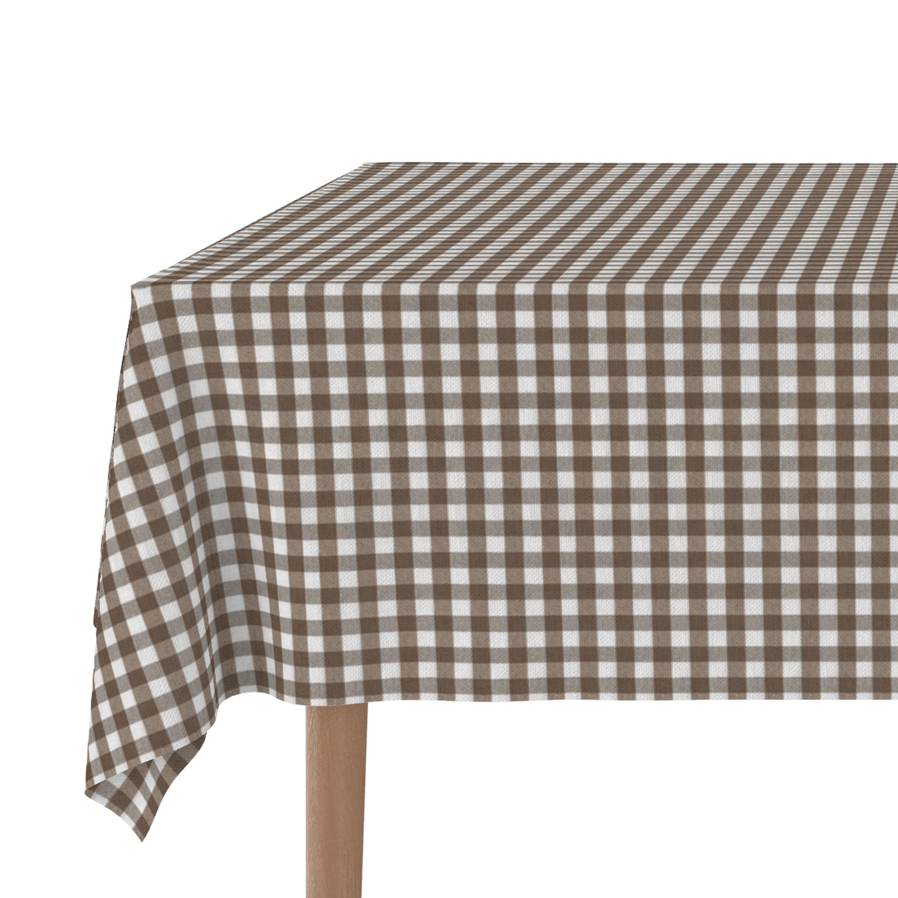 Martina Home TEFLONATED TABLECLOTH MADE Vichy BROWN 180X140 CM