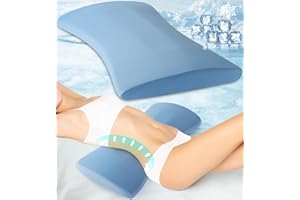 VAMORRY Lumbar Support Pillow for Bed Relief Back Pain: Lower Back Pillow for Sleeping - Memory Foam Waist Pillow - Cooling Back Bolster Pillow for Side, Back&Stomach Sleepers - Bed Rest Pillow for Car, Sofa