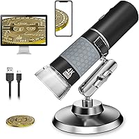 Bysameyee 4K 3840x2160P Wireless Digital Microscope, Handheld HD USB Inspection Camera Endoscope 50x-1000x Magnification, Com