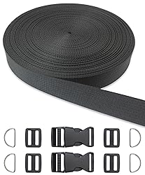 ZHFMILY 1 inch Black Nylon Webbing Strap with