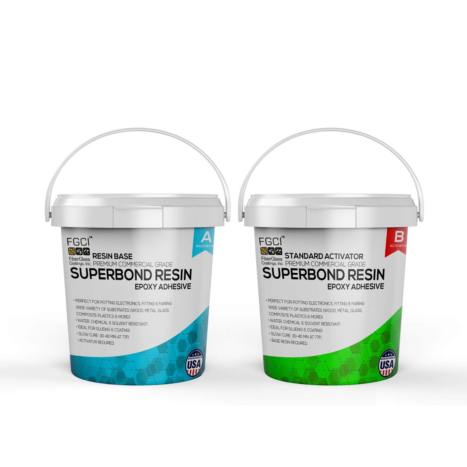 Fiberglass Coatings Super Bond 2 Part Epoxy, Slow Cure 2 Pint, Epoxy