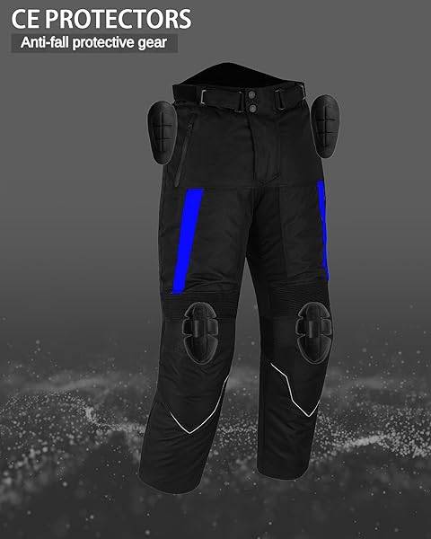 HIVE MOTO MOTORCYCLE PANTS FOR MEN WOMEN ARMORED CORDURA MOTOCROSS CARGO WORK TOURING MOTORBIKE PROTECTION TROUSER WATERPROOF (US, ALPHA, 4X-LARGE, REGULAR, REGULAR, BLUE)