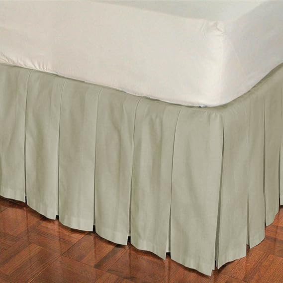 Box Pleat Cotton Bed Skirt, Queen, Natural, 18" Drop Home & Kitchen