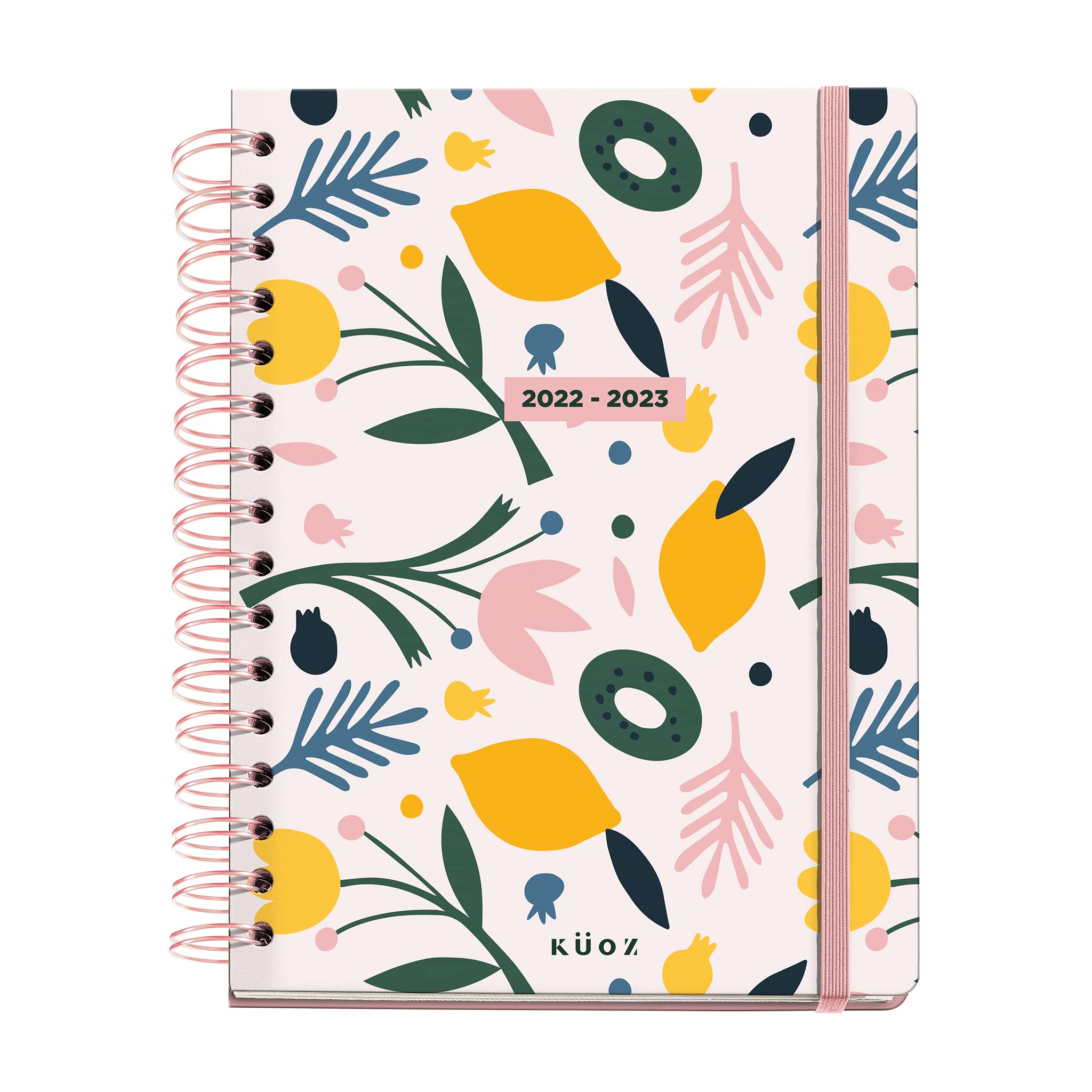 MIQUELRIUS - Calendar September 2022 June 2023 - Week Vista - Size 15.5 x 21.3 cm - Multilingual: English, Spanish, Portuguese, Italian, French and German - Küoz - Lemon Spring