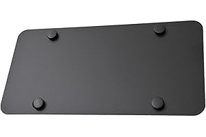 LFPARTS Backing Reinforce Stainless Steel License Plate (12"x6", Black Matte)