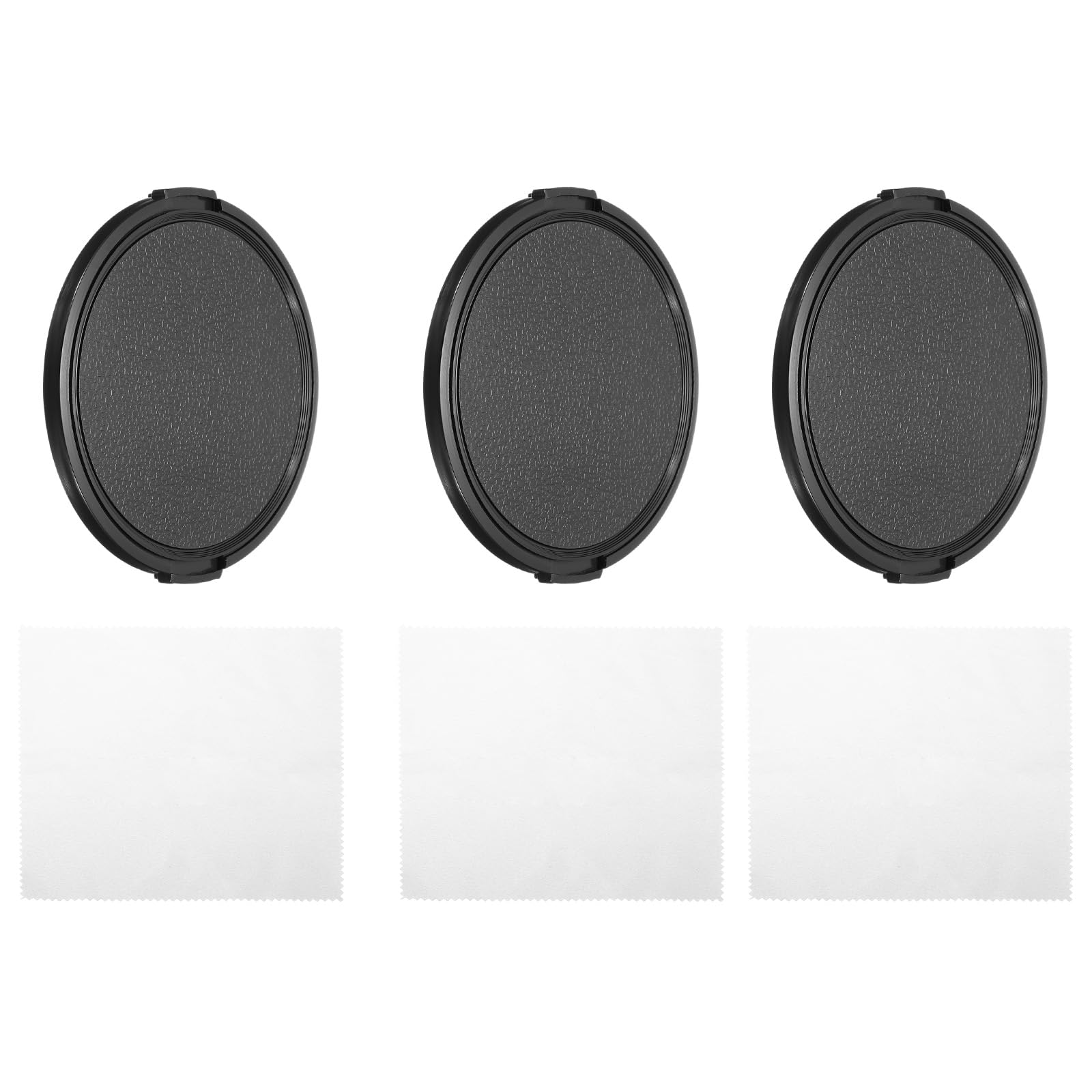 PATIKIL 82mm Lens Cap, 3 Pack Sides Pinch Snap Camera Lens Cover for Front Lens with Cloth, Suitable for 82mm Thread Universal DSLR Lenses for Nikon, for Fujifilm, for Pentax, for Leica