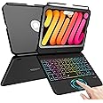 TaIYanG Keyboard Case for iPad Mini 7 & Mini 6,7 Color Backlit Trackpad Keyboard Case for iPad Mini 6th Generation 2021 8.3-inch,360° Rotatable Protective Slim Cover for iPad Mini 7th Gen 2024 Tablet