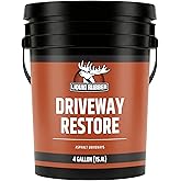 Liquid Rubber Driveway Restore - Asphalt Sealer &amp; Crack Filler, 4 Gallon | Highly Flexible Coating Fills Cracks &amp; Revitalizes Asphalt - Easy to Apply, DIY Friendly Driveway Repair &amp; Restoration