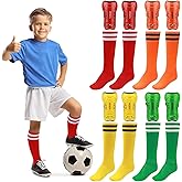 Soccer Shin Guards for Kids Youth,Shin Pads and Long Soccer Socks for 7-12 Years Old Boys Boys Girls Toddler Children Teenagers for Football Games(Size:4 Pairs Shin Guards & Socks)