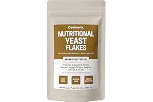 Coolinario Non Fortified Nutritional Yeast Flakes (10 OZ) Vegan Seasoning with Roasted, Nutty Flavor | Rich in Protein, Fiber