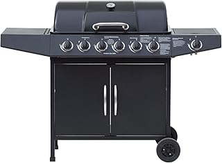 El Fuego Gasgrill, Dayton 6 Plus 1, schwarz, 54 x 133 x 97 cm, AY4601