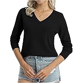 QUALFORT Women's 100% Cotton Sweater Midweight Long Sleeve Soft Knit Pullover Sweater 2026 Fall Winter Tops