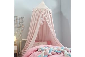 Bed Canopy for Girls, Round Dome Hanging Canopy for Baby Crib Kids Bed Room Decor Reading Nook Indoor Outdoor Playing Castle 