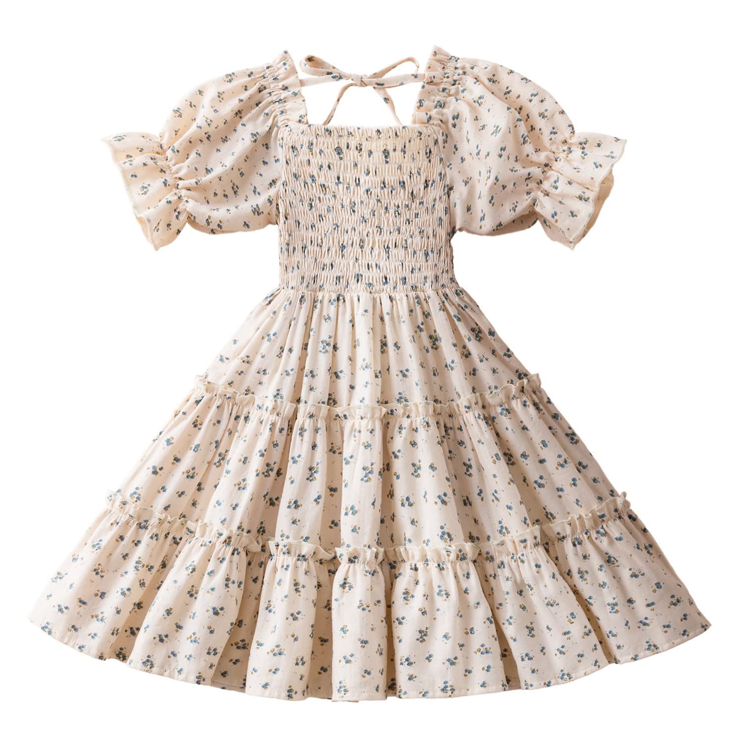 Photo 1 of TTYAOVO Summer Smocked Floral Ruffle Sleeves Casual Dress Size100(2-3 Years) 1913 Floral