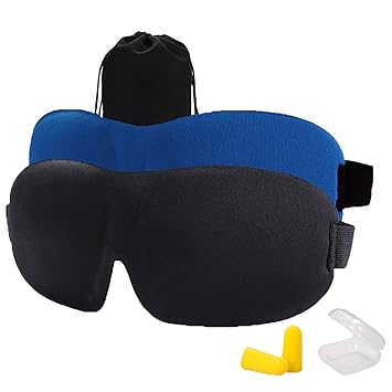 Amazon Com Gizhome 3d Sleep Mask 2 Pack Black Blue