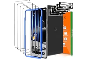 IMBZBK 4 Pack Screen Protector for Google Pixel 8 Pro Tempered Glass with 4 Pack Camera Lens Protector, Accessories 9H Anti Scratch for Pixel 8 Pro, Supports Fingerprint, Case Friendly, Transparent