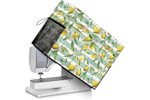 Eheartsgir Lemon Portable Sewing Machine Dust Cover with Pockets for Extra Accessories Compatible with Singer or Brother Sewing Machine