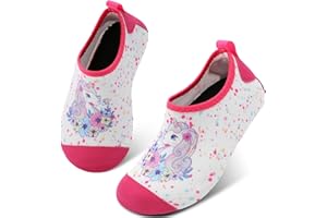 Scurtain Kids Toddler Water Shoes Barefoot Quick-Dry Aqua Socks for Boys Girls Baby with Non-Slip Rubber Sole