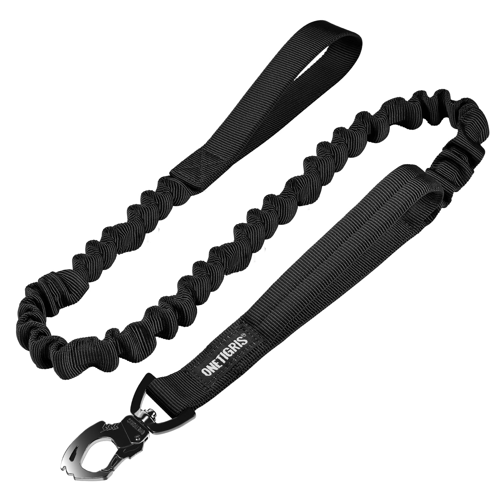 OneTigris Tactical Dog Training Leash Bungee Leash with 2 Control Handle Quick Release Nylon Leads Rope