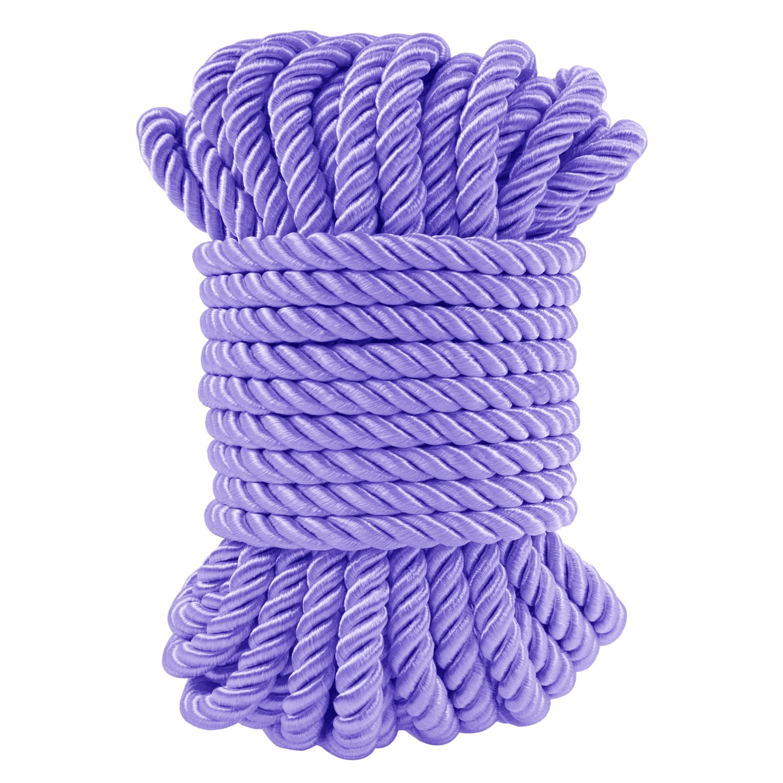 LEREATI Deep Purple Twisted Cord Rope 7mm x 10m, 3-Ply Soft Polyester Satin Cord Trim, Decorative Twisted Macrame Rope for DIY Craft Curtain Tieback Honor-cord Gift Bags Home Decor