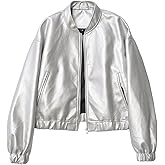 LY VAREY LIN Womens Faux Leather Jacket Long Sleeve Zip Up Casual Bomber Motorcycle Biker Coat