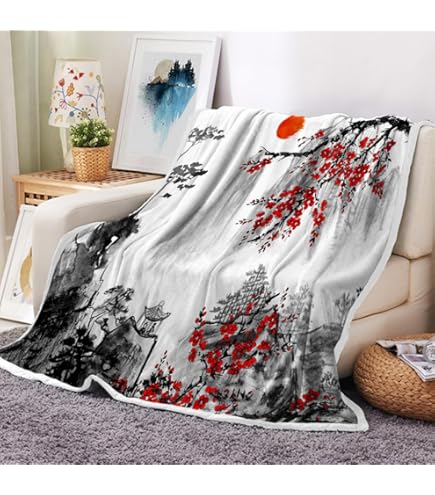Amazon.com: DYNH Japanese Cherry Blossom Blanket, Asian Japanese